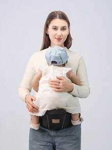 Infant Waist Stool, Newborn 0-36 Months Four Seasons Front Carry Style Sitting Stool, Lightweight Outdoor Baby Carrier - Black - View 10