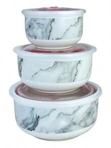 TendenciaPack 3 Tupper Cerámica Recipiente Tapa Hermético ComidaCalidad premium - Gris - Ver 6