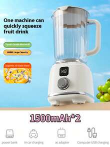 1pc Mini Portable Juicer With LED Display, USB Rechargeable, Compact Design For Making Smoothies And Milkshakes, Quickly Extract Fresh Juice To Supplement Nutrition - Multicolor - View 12