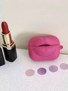 1个可爱时尚的红色硅胶唇形蓝牙耳机保护套，兼容 1/2/3/4/Pro/2/3，带挂钩，理想的情人节礼物 - 彩色 - 查看 13