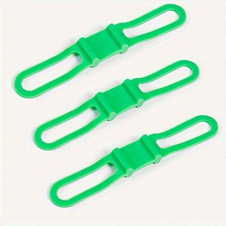 3pcs/Set Mountain Bike Silicone Strap Light Holder Kit, Includes Flashlight And Phone Holder, Suitable For Handlebar Light Rack - Multicolor - View 1