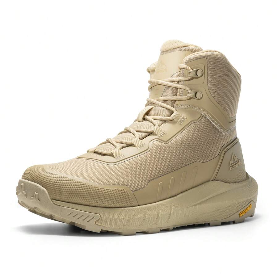 Men's Tactical Hiking Boot Lightweight Cushion Sole Boots for Work All Day Side Zipper Motorcycle Combat Military Boot Arch Support 8 Inches Terrascope