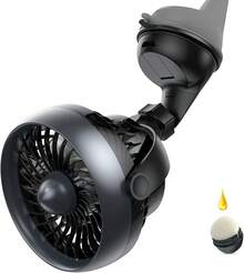 Ventilador portátil para coche con ventosa y 4 velocidades, función de aroma, ventilador USB para el salpicadero, para el hogar, la ventana, el parabrisas, la pared, 4,92 pies, 5V, silencioso - Ventosa-Aroma - Ver 9