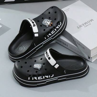 Men's Breathable Slip-On Sandals, Fashionable Slide Sandals, Soft Sole Beach Shoes, Versatile For Indoor And Outdoor Wear, Spring/Summer