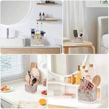 Toothbrush Holders For Bathrooms,  Electric Toothbrush And Toothpaste Holder, Toothbrush Caddy Organizer, 4 Slots Tooth Brushing Stand For Bathroom Organizer Countertop (White Marble),WhiteMarbleGrain - 白色大理石紋理 - 查看 8