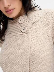 Womens Spring Summer Short Sleeve Cardigan Sweaters  Crew Neck Button Down Ribbed Knit Outwear Y2k Clothes - Beis - Ver 5