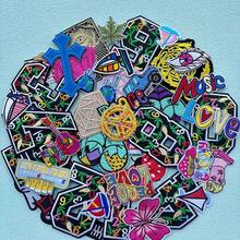 60pcs Random Cartoon Pattern Cloth Patches, Cute Cartoon Style Iron-On/Sew-On Appliques Suitable For Clothes, Bags, Shoes, Hats, Etc.