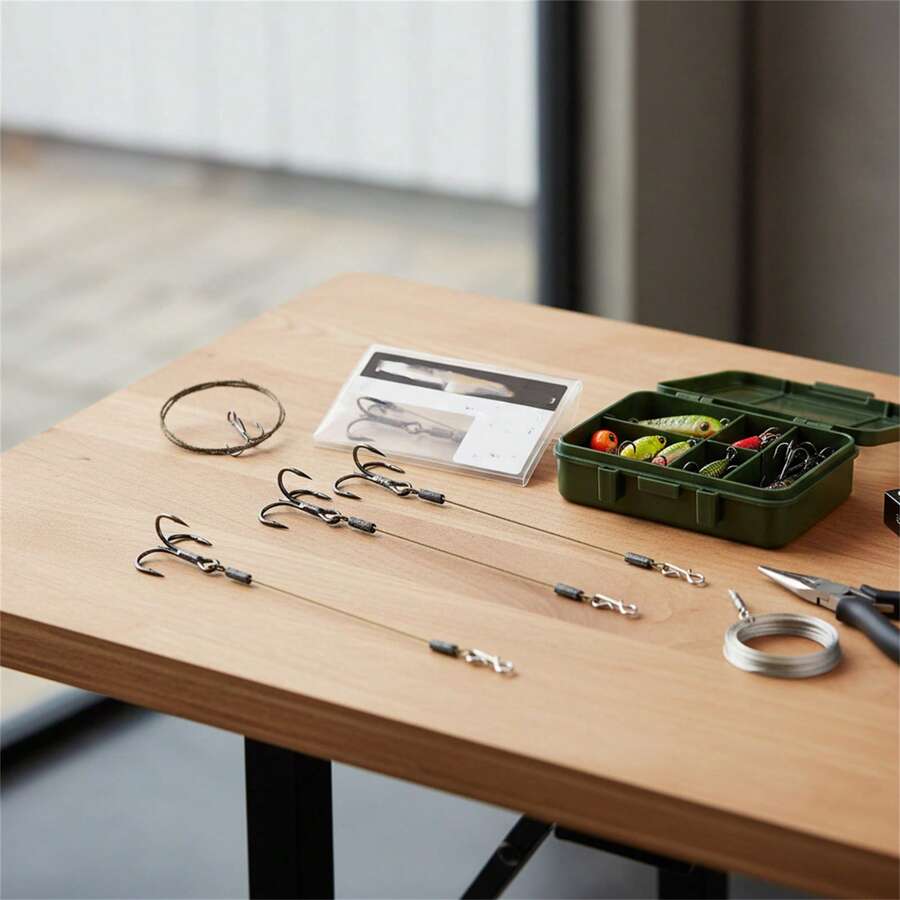 Pike Stinger Wire Leader Set With Triple Hook Anti Bite Fishing Rig For Northern Pike Musky And Bass - Multicolor - View 1