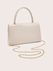 这款时尚、优雅、低调奢华的纯色漆皮手拿包轻巧便携，适合青少年、女性、大学生、年轻职业人士和上班族。它是办公室、校园、工作、商务、通勤、户外活动、旅行、野餐、派对、婚礼、晚宴和正式晚宴的理想之选。 - 杏色 - 查看 5