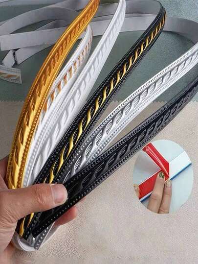 10M High-Quality PVC 3D Decorative Self-Adhesive Strip - Waterproof Oil-Proof Dust-Proof Gap Filler Molding, Easy-To-Install No-Drill Soft Line Wall/Ceiling/Floor Decoration, Suitable For Door Frame/Window Sill/Cabinet Edge/Rental Room Renovation/Home Interior Decor, Durable Reusable Home Renovation Gadget & Gap Sealing Accessory
