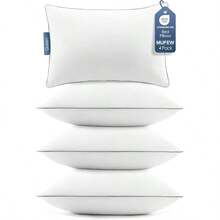 Pillows Set Of 4, Ultra Thick Down Bed Pillows, Cooling Hotel Quality Pillows Back, Stomach Or Side Sleepers, Washable White, 4 Pack - Queen + 4 - View 1
