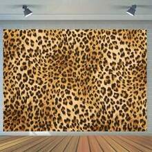 1pc Leopard Print Photography Backdrop Banner - 2D Realistic Design, Suitable For Birthday Party, Cake Table Decor And Photo Backdrop, Multipurpose Decoration, No Electricity Required - Multicolor - View 5