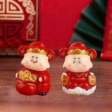 Miniature Landscape Creative New Year God Of Wealth (Random Style) Ornament, Resin DIY Decoration And Accessories, Car, Office, School Desktop Decor - Multicolor - View 5