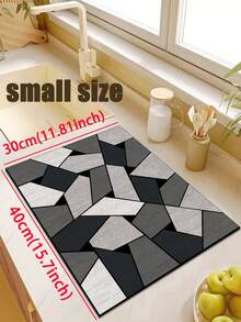 【热销！！！】1片装软橡胶厨房地垫，3.5毫米厚，灰色石纹马赛克创意抽象时尚风格吸水厨房地垫，大尺寸地毯，可自行裁剪以适应厨房尺寸，表面织物材质，中间海绵层，底部橡胶层，适用于厨房地毯、厨房装饰、婚礼装饰、家居装饰、浴室地垫、玄关地垫、洗衣房地垫、走廊地毯、客厅地垫等。 - 彩色 - 查看 18