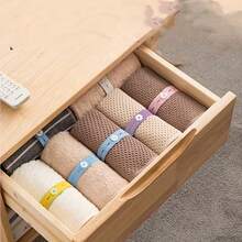 带绑带的宽松衣物折叠板，衣柜收纳架，方便旅行和宿舍使用 - 彩色 - 查看 4