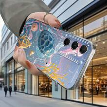 Adecuado para funda de teléfono  Galaxy Nueva A5 A3 A02 A34 A13 A14 A32 A24 A12 A50 A54 A70 A73 A34 A55s NOTA 10F12 M10S Funda de vacaciones de dibujo animado linda Funda de espacio TPU transparente suave Funda pintada con flores mariposa patrón de océano Funda impresa personalizada de moda simple creativa Imagen 2203 - Multicolor - Ver 10