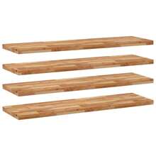 Larryhot Mensole da Parete 4 pz 120x40x4 cm Legno Acacia Rifinito a Olio, Facile da assemblare, dall'estetica elegante e raffinata, pratica per riporre gli oggetti, la scelta ideale per l'organizzazione e la decorazione domestica - Castano - Visualizzare 2