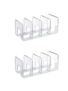 1/2/4pcs Transparent Minimalist Storage Rack, Acrylic Material, Multi-Functional Compartment Organizer, Easy To Wipe Clean, Suitable For Wardrobe/Closet, Handbag/Clothing/Shoes Storage, Thickened Simplistic Desktop File Organizer - Clear - View 12