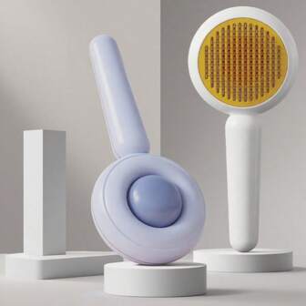 Cepillo de limpieza para gatos, cepillo de belleza para eliminar el pelo, cepillo autolimpiante para pelo largo, accesorios para mascotas, herramienta de aseo para eliminar el pelo suelto