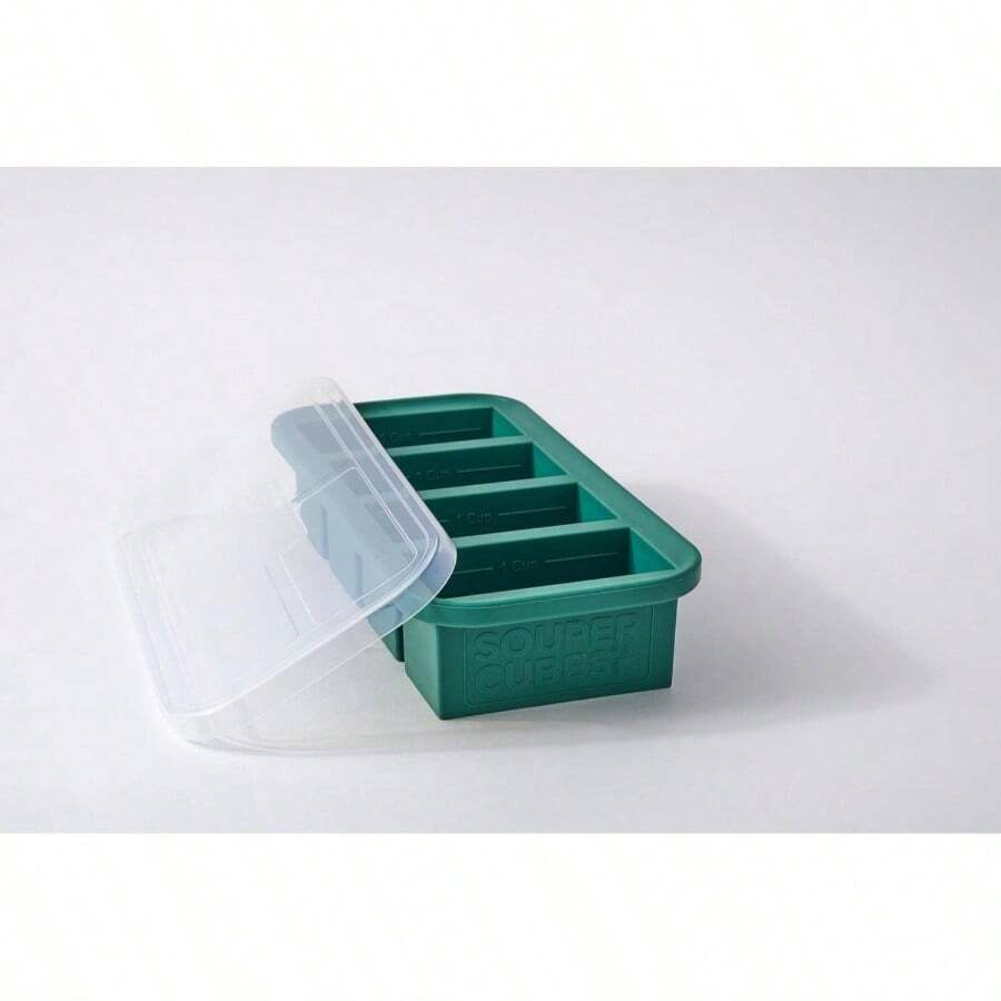 1 Cup Silicone Freezer Molds With Lids - Soup Freezer Tray With Lid - Perfect For Freezing Broth, Rice, Individual Portions, Meal Prepping And More - Blueberry - 2 - Pack - Cải xoăn + 1 gói - Xem 1