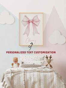 1pc Unframed Personalized Pink Bow Art Poster, Elegant Wall Art, Nordic Canvas Poster, Suitable For Dorm, Room Decor, Girls, Mother's Day, Birthday, Day, Father's Day, Graduation, Wedding, Housewarming, Restaurant, Living Room, Bedroom, Office, Tea Room, Home Decor, Valentine's Day Gift, Slow Life, Customized Wall Art, Fashionable Autumn, Holiday Calendar - Pink - View 12