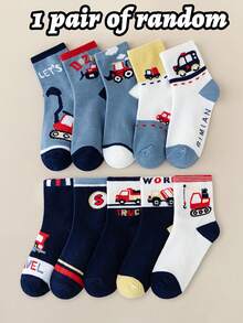 10 Pairs Kids Cartoon Car Socks, Suitable For Daily Use, Fits Ages 1-16 Years Old, Spring/Autumn/Winter - Multicolor - View 15