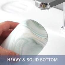 Green Marble Toothbrush Holders - Ceramic Toothbrush Holders For Bathrooms, Toothbrush Toothpaste Holders, Marble Bathroom Tumbler Cups Reusable Toothbrush Mouthwash Cup, Bathroom Counter Organizer,2pcs,GreenMarble - 綠大理石 - 查看 4