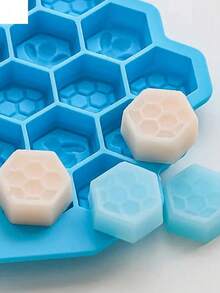 1pc Honeycomb Silicone Mold, Suitable For Making Candles, Soaps, Clays, And Other DIY Handmade Crafts - Multicolor - View 6