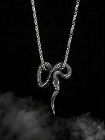 1 pieza Collar con colgante de serpiente de estilo punk rock, diseño personalizado único