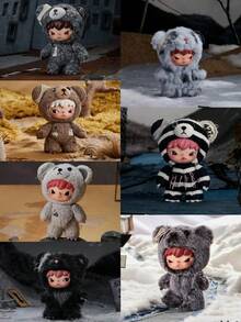 Caja ciega de llavero de peluche de la colección Hirono Road de POP MART, figura colgante de oso adorable con disfraz, juguete de peluche coleccionable, regalo (1 caja ciega) - Multicolor - Ver 3