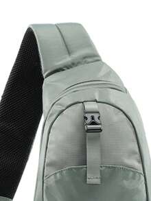 CAMEL CROWN Casual Chest Bag, Travel Portable Shoulder Bag, Crossbody Bag, Fitness Pouch, Cycling Bag, Backpack - Light Gray-green - View 2