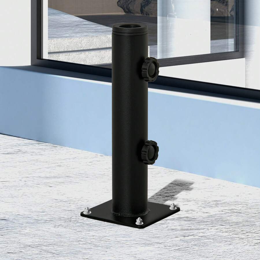 Outsunny Deck Mount Umbrella Holder, Outdoor Umbrella Base Stand For Deck, Dock, Patios Garden, Pontoon And Backyard, Black - 黑色 - 查看 1