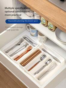 1pc Kitchen Drawer Cutlery Organizer, Cabinet Utensil Rack, Kitchen Cabinet Chopsticks And Cutlery Storage Rack, Cutlery Divider Tray With Compartments To Hold Knives, Forks, Spoons, Chopsticks And Other Cooking Tools, Cutlery Drawer Divider.