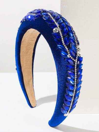 1 pieza Diadema de terciopelo de unicolor con corona alta y esponjosa, adorno de hoja con perlas de estilo barroco vintage de lujo para fiestas formales de alta calidad