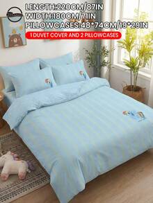 MY LITTLE PONY 2/3件套小马宝莉床上用品套装，可爱卡通图案，透气柔软，抗起球，家用纺织品，房间装饰，包含1个被套和1/2个枕套，不含被芯，适用于单人床/双人床/大号床/特大号床，四季皆宜，多种尺寸可选，可机洗，优雅礼品，蓝色 - 彩色 - 查看 13