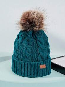1pc Unisex Ski Hat, Y2K Style Logo Label Knit Cap, Outdoor Windproof Casual Beanie, Warm Winter Hat Suitable For Commuting - Embroidery - View 14