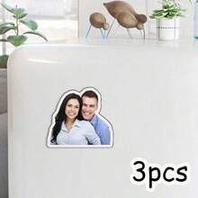 1/3个定制照片冰箱贴 - 不对称亚克力冰箱贴 - 温馨可爱特别的家居装饰 - 情侣照片冰箱贴、母女照片冰箱贴、狗狗照片冰箱贴、全家福冰箱贴、情侣礼物 - 彩色 - 查看 17