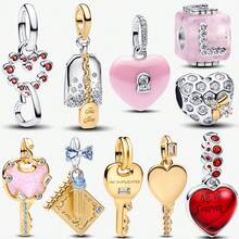 1pc Silver-Plated Heart Shaped Keychain Pendant, Suitable For Bracelet/Necklace DIY Gift - Multi-color a - View 2
