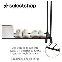 XGHSELECOP Percero Organizador Rack Doble Arma Para Ropa Closet Doble te Percero De Piso Closet Para Colgar Seros Bolsos Zapatos Cajas de Almacenamiento Estante De Ropa 158  Negra - Negro - Ver 4