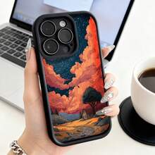 Funda de teléfono de moda, compatible con varios modelos de ,  y , diseño de casa en el árbol con paisaje de fantasía, puesta de sol y cielo para modelos de ,  y , protector de teléfono, funda de pareja, regalo para él o ella, regalo de San Valentín o cumpleaños, este es un regalo popular para amigos o socios, adecuado para ocasiones de negocios. Duradera, resistente a las manchas y a las huellas dactilares, esta nueva funda para teléfono de hombres y mujeres es un gran regalo. - Burdeos - Ver 3