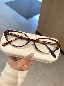 1 chiếc kính mắt mèo nữ kiểu vintage họa tiết da báo, màu đen, kính nữ, kính giả nữ, kính trong suốt, phụ kiện điện thoại, chất liệu PC nhẹ và thoải mái, phong cách Y2K, mùa tựu trường, phù hợp cho mặc hàng ngày, đi làm, dùng điện thoại, máy tính, chơi game. - Nhiều màu - Xem 10