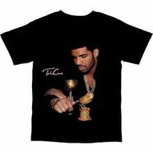 Drake T-Shirt _ Rap Merch Graphic Tee _ Takecare _ Rare Hip Hop Graphic Print  Kids Clothes Girls Young Boys Shirts School Clothes For Teens Family Matching Outfits Juniors Girl Clothes Christmas Gift For Boys & Girls Christmas T-Shirt New Year's Gift - 黑色4 - 查看 13