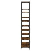 Larryhot Libreria Rovere Fumo 100x32x170 cm in Legno Multistrato e Ferro, Facile da assemblare, dall'estetica elegante e raffinata, pratica per riporre gli oggetti, la scelta ideale per l'organizzazione e la decorazione domestica - Castano - Visualizzare 4