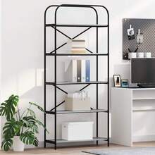 Larryhot Libreria Grigio sonoma 80 x 30 x 183 cm Legno multistrato, Facile da assemblare, dall'estetica elegante e raffinata, pratica per riporre gli oggetti, la scelta ideale per l'organizzazione e la decorazione domestica - Grigio - Visualizzare 1