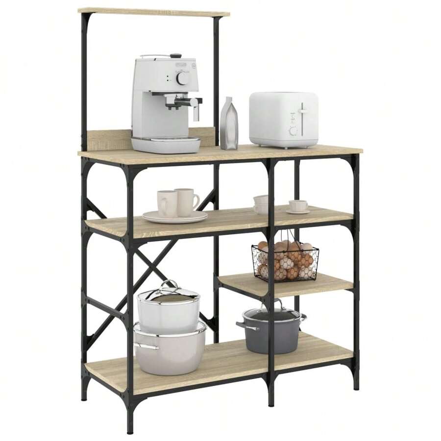 vidaXL Supporto per pane sonoma 90x40x132 cm - Castano - Visualizzare 1