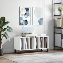 Mobile per dischi vidaXL, bianco, 100x38x48 cm, materiale a base di legno. - Bianco - Visualizzare 1