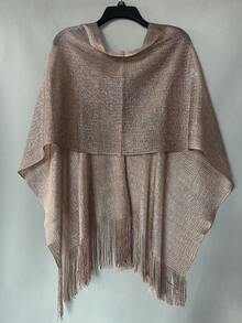 1pc Fashionable & Versatile Tasseled Women's Spring/Summer Shawl Poncho, Suitable For Multiple Occasions For Dress - Multicolor - View 23