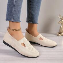 Spring/Summer 2026 Ladies Mary Jane Style Flats, Match Skirts & Casual Outfits, Elastic Strap Detail, Rubber Outsole, Suitable For Commute & Shopping - 棕色 - 查看 1