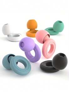 2pcs Adult Noise-Proof Sleeping Earplugs, Soft Silicone Material, Super Comfortable And Reusable, Suitable For Nighttime Wear, Travel Relaxation, Designed Specifically For Sleep And Sound Insulation, Non-Irritating, Reduce Snoring Noise, Ideal For Sleeping, Resting, Working, Studying, Also A Great Back-To-School Gift. - Multicolor - View 1