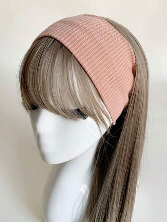 1 st minimalistiskt stickat pannband, sportig huvudduk, finns i rosa, svart, vitt med mera, unisex, lämplig för alla årstider, kan bäras som pannband, huvudduk, svettband, perfekt för skolan, universitetet och andra tillfällen, oumbärligt tillbehör för kvinnors semesterkläder på hösten/vintern, mjuk och elegant halsduk